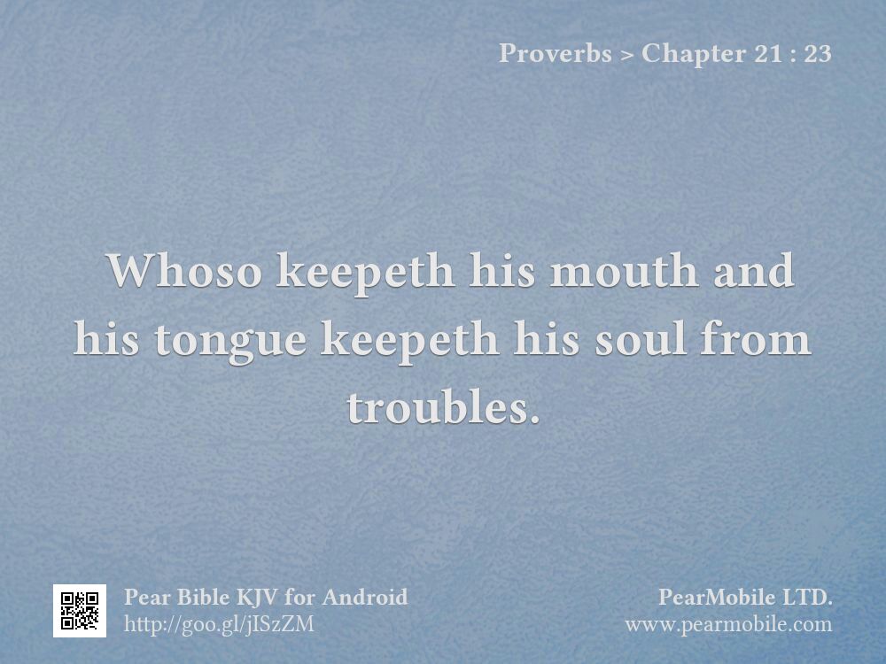 Proverbs, Chapter 21:23